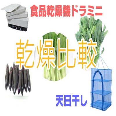 [野菜乾燥機vs天日干し]小松菜、ほうれん草、茄子で比較テスト